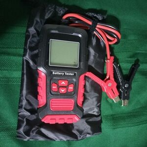 Digital Battery Tester with Red and Black Clamps